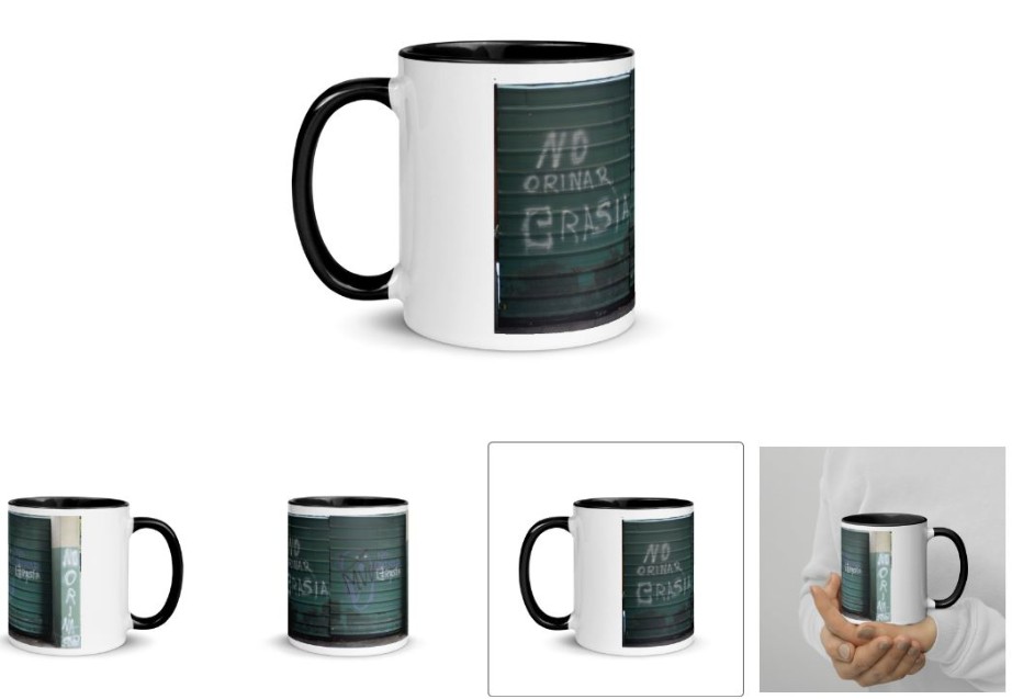 Taza de cerámica con fotografía de grafiti urbano